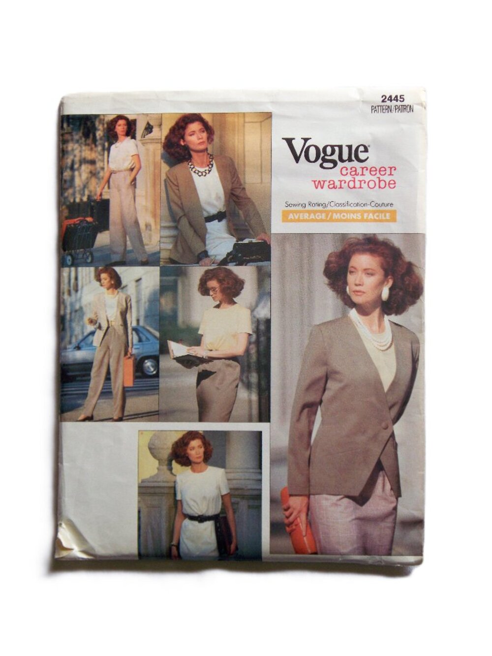 Vintage Vogue 2445 Jacket Dress Top Skirt Pants Pattern Misses 8 10 12 Uncut